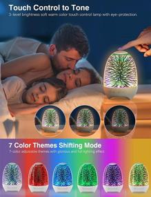 img 2 attached to 🌙 Enhance Your Night with Aiscool Night Light Bluetooth Speaker: 3D Glass Touch Control Bedside Table Lamp, 7-Color LED Portable Wireless Speaker – Perfect Rechargeable Table Lamp and Best Gift for Adults, Teens, Kids, Boys, and Girls!
