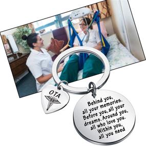 img 1 attached to FEELMEM Graduation Gift Keychain for Occupational Therapist Assistant (OTA) - Occupational Therapy Jewelry & Gifts