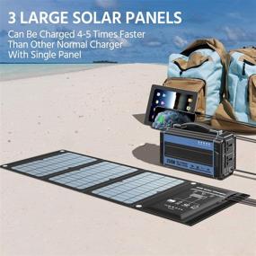 img 3 attached to Solar Charger 30W 2USB and 1DC Ports – Upgraded 3 Foldable Panels for High Conversion Rate (5V/5A Max) – Portable Solar Phone Charger for iPhone, Samsung, and More USB/DC Devices