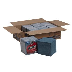 img 4 attached to 🧻 Georgia-Pacific Brawny Industrial 292-23 13x13 Blue Medium Duty Airlaid Poly Pack 1/4 Fold Wiper (Case of 8, 50 per Pack)