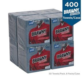 img 2 attached to 🧻 Georgia-Pacific Brawny Industrial 292-23 13x13 Blue Medium Duty Airlaid Poly Pack 1/4 Fold Wiper (Case of 8, 50 per Pack)