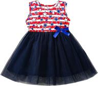 4th of july toddler girl dress: american stars sleeveless stripe tulle playwear clothes logo