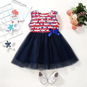 img 3 attached to 4th of July Toddler Girl Dress: American Stars Sleeveless Stripe Tulle Playwear Clothes