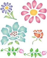 🌸 flower stencil, 3.25 x 4 inch - floral flora stencil for painting cards - versatile and beautiful logo