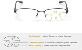 img 1 attached to Metal Half Frame Multifocus Glasses - Progressive Multiple Focus Reading Glasses