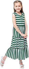 img 1 attached to KYMIDY Sleeveless Summer Striped Sundresses Girls' Clothing in Dresses