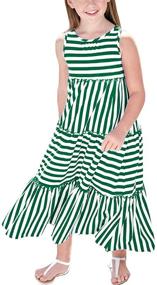 img 4 attached to KYMIDY Sleeveless Summer Striped Sundresses Girls' Clothing in Dresses