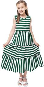 img 2 attached to KYMIDY Sleeveless Summer Striped Sundresses Girls' Clothing in Dresses