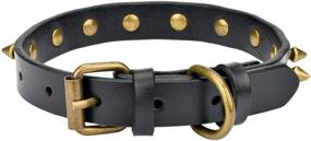 img 3 attached to 🐾 Aolove Basic Classic Adjustable Genuine Cow Leather Pet Collars: Stylish Comfort for Cats, Puppies, and Dogs