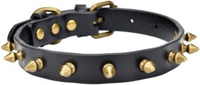 img 4 attached to 🐾 Aolove Basic Classic Adjustable Genuine Cow Leather Pet Collars: Stylish Comfort for Cats, Puppies, and Dogs