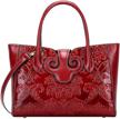 pijushi floral handbags 91776 brown logo