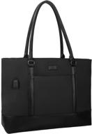 stylish & spacious tote bag with usb for women - perfect for teachers & professionals, fits 15.6-inch laptop logo