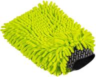 🟢 premium lime green chenille microfiber wash mitt - chemical guys mic493 - scratch-free logo