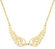 guardian angel wings necklace: elegant choker pendant jewelry in simple stainless steel for women and girls logo