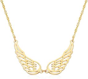 img 4 attached to Guardian Angel Wings Necklace: Elegant Choker Pendant Jewelry in Simple Stainless Steel for Women and Girls