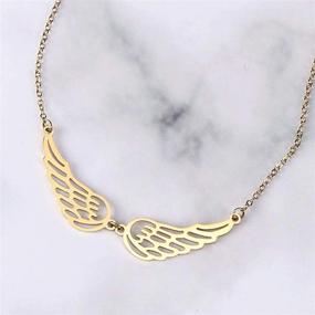 img 3 attached to Guardian Angel Wings Necklace: Elegant Choker Pendant Jewelry in Simple Stainless Steel for Women and Girls