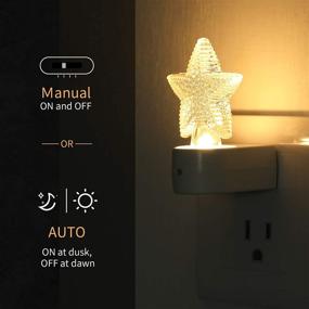 img 3 attached to Adjustable Brightness LED Night Light with Dusk to Dawn Sensor & Manual Switch - Decorative Plug-in Nightlight Perfect for Bathroom, Children's Room, Nursery - Great Gift Idea!