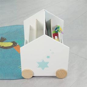 img 2 attached to 📚 Labebe Children Wooden Book Rack Toy Organizer with Large Storage Bins for Toddlers, Double-Sided Use Bookshelf, 3-Shelf Bookcase for Kids Display, White, 19.88" x 15.75" x 21.65