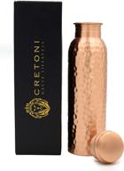 🧘 cretoni copperlin classic-series pure copper water bottle - original matte hammered style - perfect ayurvedic copper vessel for sports, fitness, yoga - natural health benefits (900 milliliter/30 ounce) logo