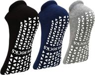 🧦 yoga pilates barre fitness non slip socks with grips, home and hospital sticky slipper socks for women men логотип