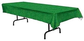 img 4 attached to 🌿 Grass Tablecover: Vibrant Party Accessory (3-Pack)