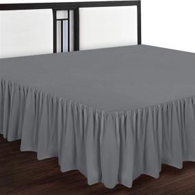 img 4 attached to Utopia Bedding Bed Ruffle: Hotel Quality Dust Ruffle - Easy Fit with 15 Inch Tailored Drop - Twin Size - Shrinkage and Fade Resistant - Elegant Grey Color