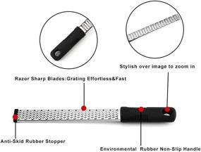 img 3 attached to 🧀 Stainless Steel Zester Grater with Handle - Perfect for Cheese, Lemon, Ginger, Garlic, Nutmeg, Chocolate, Vegetables, Fruits