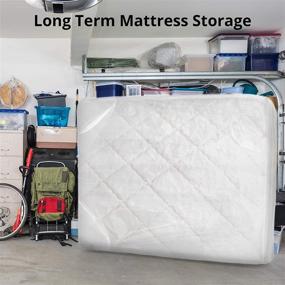 img 2 attached to 🛏️ 4 Mil Heavy Duty Thick Plastic Wrap Protector Reusable Bags - Queen Mattress Bag for Moving and Storage Supplies Cover