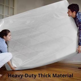 img 3 attached to 🛏️ 4 Mil Heavy Duty Thick Plastic Wrap Protector Reusable Bags - Queen Mattress Bag for Moving and Storage Supplies Cover