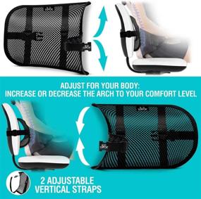 img 2 attached to Ultimate Comfort Solution: BOD Support Adjustable Memory Foam Seat Cushion and Lumbar Support for Effective Pain Relief in Office Chair, Car, Truck – Ideal for Back, Tailbone, and Sciatica