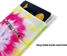 img 1 attached to Two Pack Phone Card Holder UCOLOR Stretchy Lycra Wallet Pocket Credit Card ID Case Pouch Sleeve 3M Adhesive Sticker On IPhone Samsung Galaxy Android Smartphones (Tie Dye)