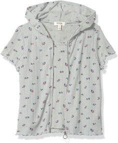 img 4 attached to Adorable Speechless Girls' Tank and Zip Front Jacket Set - Perfect for Casual and Stylish Outfits!