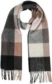 img 4 attached to Tartan Checked Luxury Scarfs Cashmere