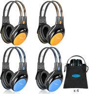 🎧 simolio 4 pack - adjustable volume-limited car kids headphones with wireless dvd, 2 channel ir, infrared wireless headsets for vehicle entertainment logo