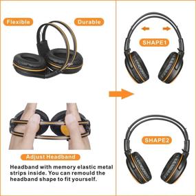 img 1 attached to 🎧 SIMOLIO 4 Pack - Adjustable Volume-Limited Car Kids Headphones with Wireless DVD, 2 Channel IR, Infrared Wireless Headsets for Vehicle Entertainment