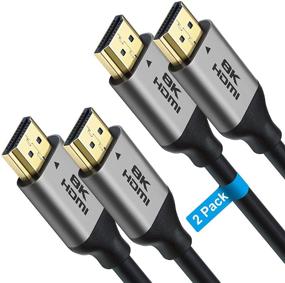 img 4 attached to 🔌 Ultra High-Speed 8K HDMI 2.1 Cable by Yauhody - 2 Pack, 6ft HDMI Cord with 48Gbps Bandwidth, Supports 8K@60Hz, 4K@120Hz, 3D, HDCP 2.2&amp;2.3, 4:4:4, Dynamic HDR, eARC - Compatible with PS5, PS4, Switch, Roku TV/Fire TV