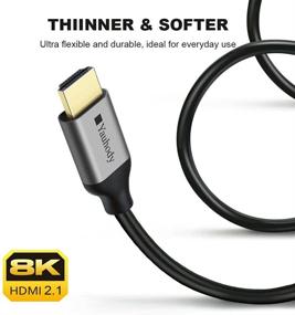 img 1 attached to 🔌 Ultra High-Speed 8K HDMI 2.1 Cable by Yauhody - 2 Pack, 6ft HDMI Cord with 48Gbps Bandwidth, Supports 8K@60Hz, 4K@120Hz, 3D, HDCP 2.2&amp;2.3, 4:4:4, Dynamic HDR, eARC - Compatible with PS5, PS4, Switch, Roku TV/Fire TV