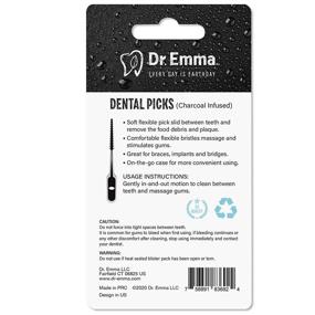 img 2 attached to 🦷 Dr. Emma Soft Charcoal Dental Picks, 100 Count (1 Packs) - Rubberized Brush Picks