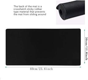 img 3 attached to 🖱️ HIHUHEN XXL Gaming Mouse Mat/Mouse Pad - 23.6x11.8x0.12Inch, Large Size Table Mat with Improved Precision and Speed, Non-Slip Rubber Base for Stable Grip on Smooth Surfaces - 60x30Black004