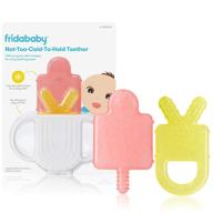 👶 bpa-free silicone teether for babies - frida baby's not-too-cold-to-hold logo