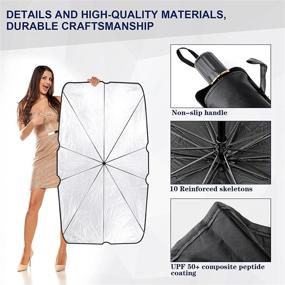 img 1 attached to 🌞 Stay Cool in Style with the Foldable Car Sunshade Umbrella for Truck SUV Car Windshield