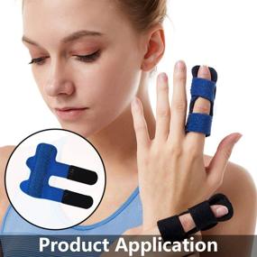 img 3 attached to 🖐️ 3 Pack Adjustable Finger Splint Brace for Trigger Finger Pain Relief, Straightening & Support - Thumb Splint Included!