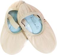 🩰 high-quality ballet shoes for kids and toddlers. elastic opening, no ties. soft pink leather with excellent support. true to size girls ballet slipper. logo