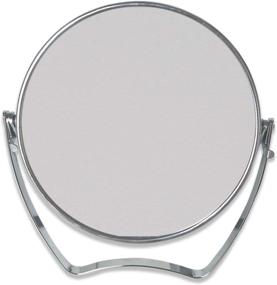 img 4 attached to ✨ WMugthome Two-Sided Portable Transparent & Round 6in Makeup Travel Mirror with 1X and 3X Magnification - Silver Handle Included