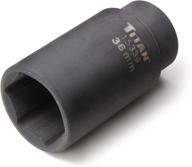 🔧 titan 15336 36mm 1/2" drive 6 point axle nut socket - reliable automotive tool for heavy duty jobs - 1 pack logo