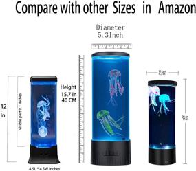 img 2 attached to 🎄 Christmas Decoration Relaxion Electric Fantasy Jellyfish Lava Lamp Big Size Tank Aquarium Night Mood Light for Kids, Men, Women
