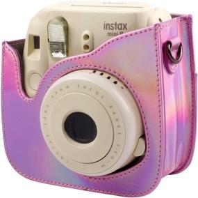 img 1 attached to Katia Camera Case Compatible For Fujifilm Instax Mini 11 9 8 8 Instant Film Camera With Photo Accessories Pocket And Shoulder Strap (Laser Pink)