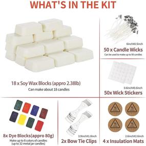 img 2 attached to 🕯️ Soy Wax and DIY Candle Making Supplies Kit - Natural Soy Wax 2.38lb | Candle Making Kit for Adults and Teens with Candle Wax Dyes, Wicks, Stickers, and More | Ideal for Candle Arts and Crafts