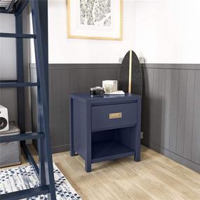 img 2 attached to Stylish and Functional Navy Nightstand for Kids - Little Seeds Monarch Hill Haven