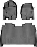 🚗 maxliner grey floor mats set for 2015-2021 ford f-150 supercrew cab - 2 row liner with 1st row bucket seats logo